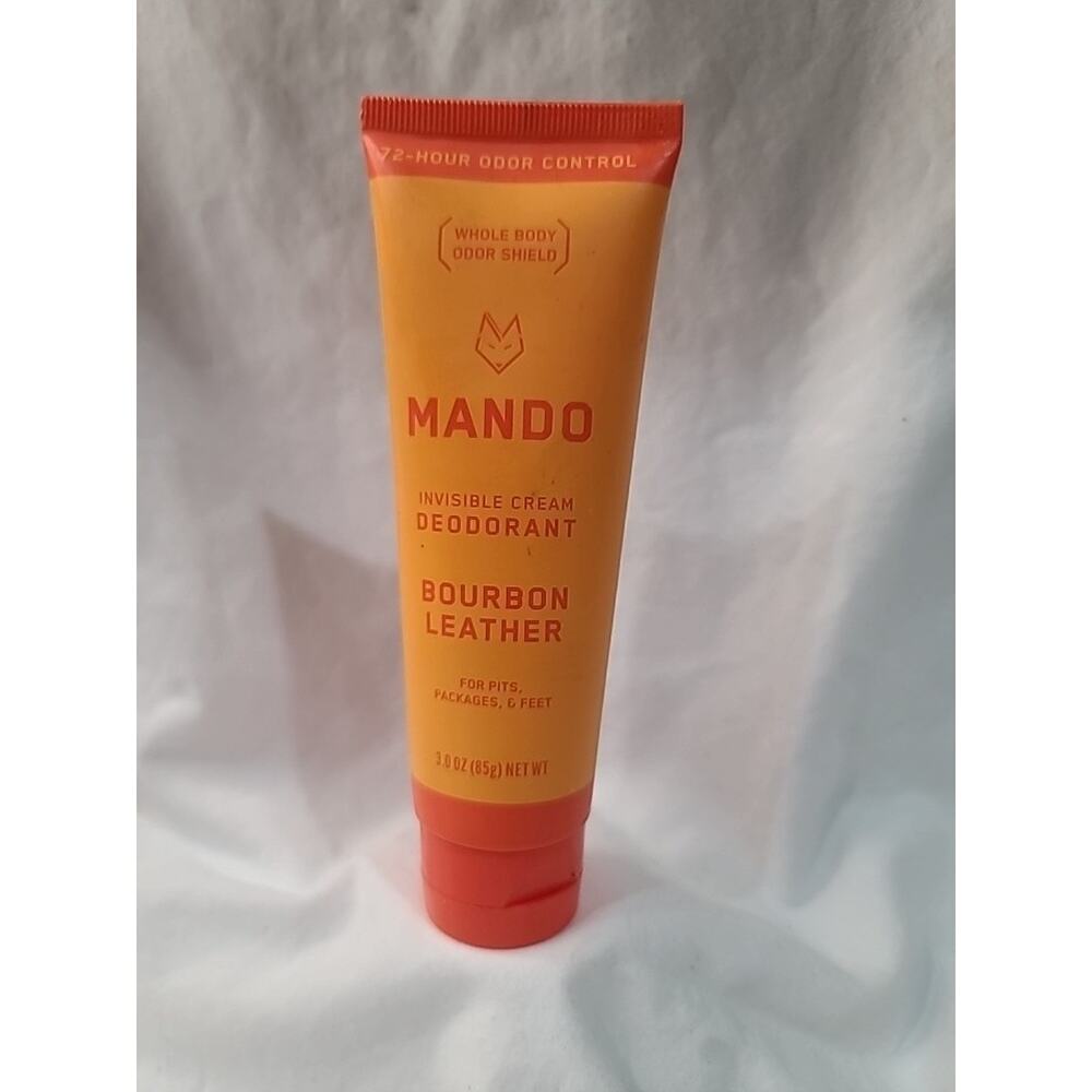 Mando BOURBON LEATHER Whole Body Invisible Cream Deodorant 3oz Tube for Men